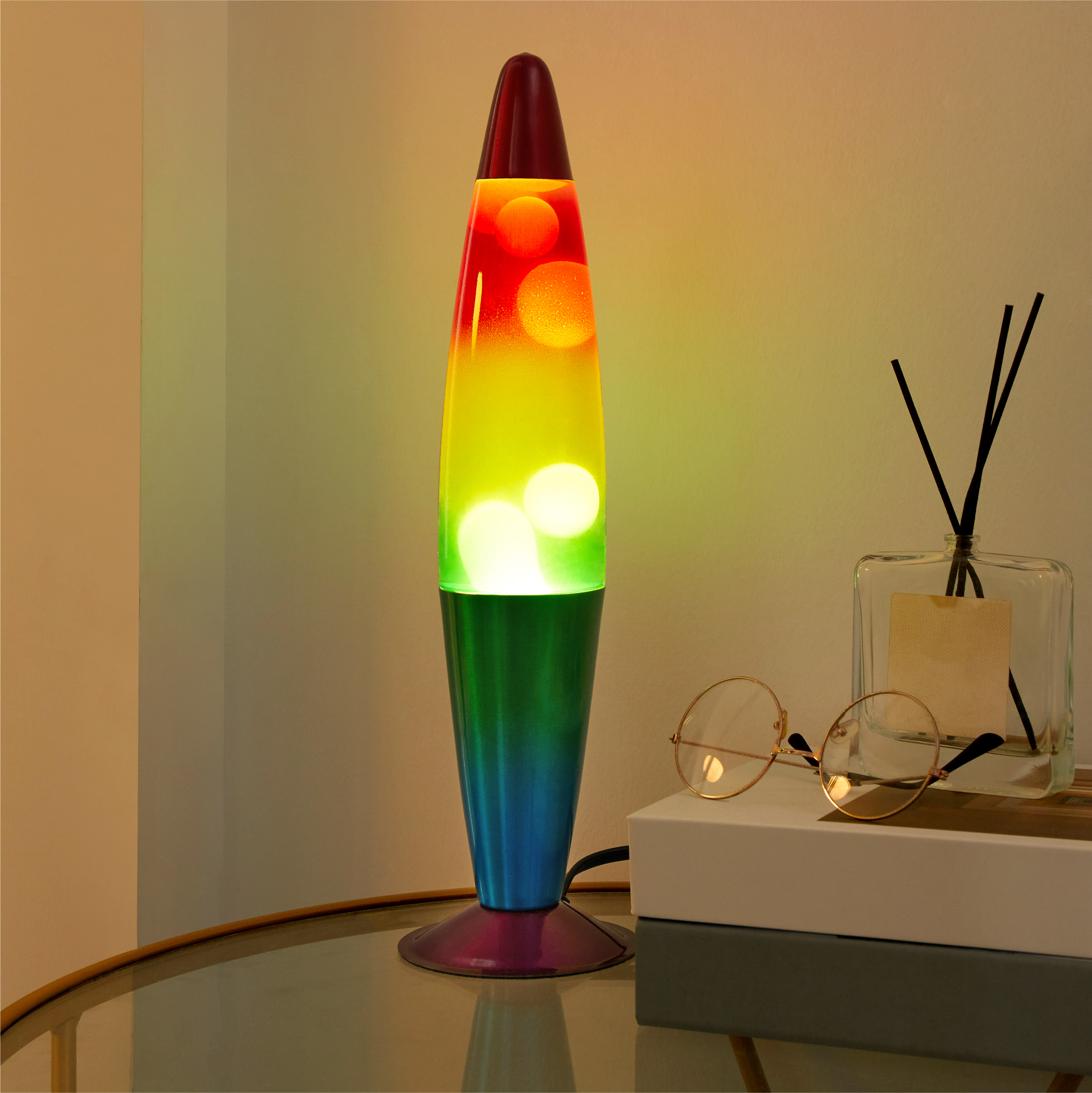 Urban Shop Rainbow LED Motion Volcano Lamp, 16" H