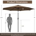 thumbnail image 2 of Costway Parasol de Marché pour Patio de 10 Pi avec 112 DEL Solaires, Manivelle Inclinable, Extérieur, Café, 2 of 10