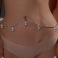 thumbnail image 2 of Waist Chain Stylish Wear-resistant Alloy Navel Piercing Dangle Belly Button Jewelry Accessories for Famle, 2 of 7