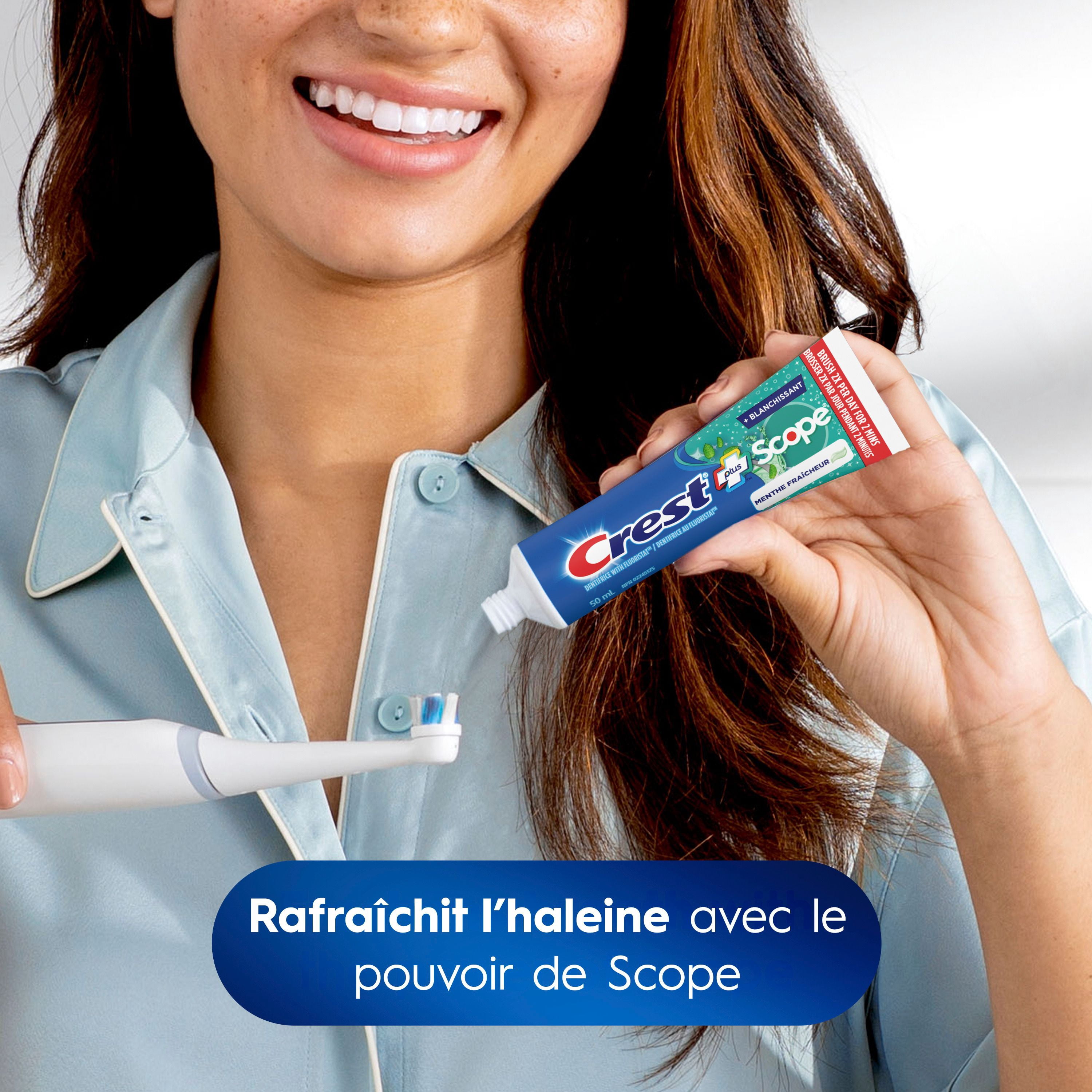 Dentifrice Crest blanchissant plus Scope, Menthe fraîcheur, 50mL