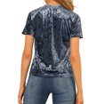 thumbnail image 3 of INSPIRE CHIC T-Shirt Décontracté à Manches Courtes et Col Rond en Velours pour Junior, Idéal pour les Fêtes de Noël, 3 of 5