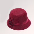thumbnail image 4 of Rétro Printemps Été Fleur Lin Large Bord Cocktail Voyage Dames Chapeau Cadeau, 4 of 10