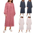 thumbnail image 1 of Yuyuzo Chemises de Nuit en Flanelle pour Femmes en Molleton Duveteux à Manches Longues Robes de Pyjama Confortables Chandail d'Hiver Tenue de Détente Robe de Nuit, 1 of 7