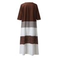 thumbnail image 4 of B91xZ Plus Size Dresses Short Sleeve Wrap V Neck Tie Waist Ruffle A Line Mini Short Swing Dresses,Brown L, 4 of 5