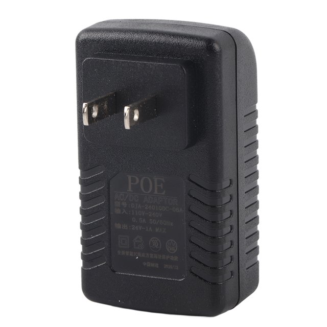 Injecteur de POE DC 24V 1A Fiche Adaptateur d'Alimentation EU/US Standard en Option 100-240VUS
