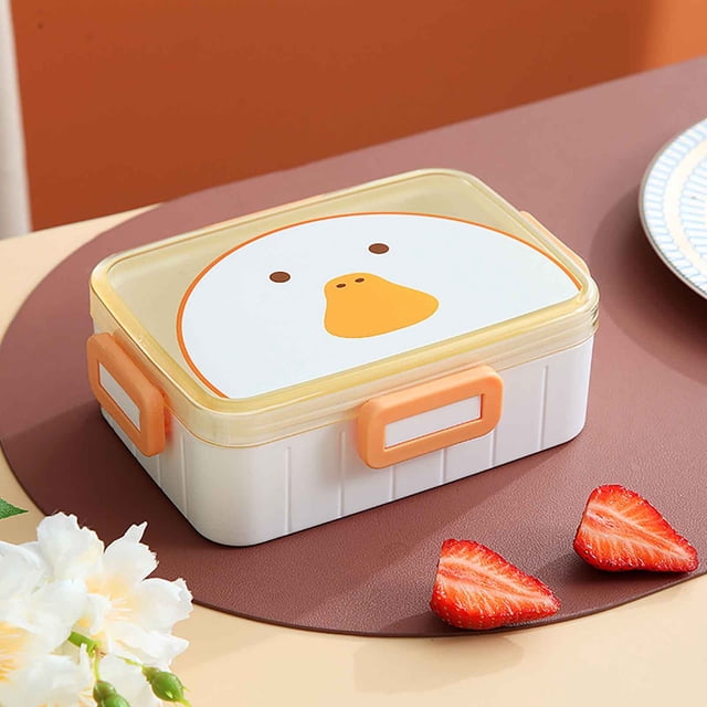 Yhmxh Lunch Box for Kids Kitchen Gadgets Plastic Lunch Box Cute Four-button Children's Lunch Box Student Can Microwave Portable Portable Lunch Box Lunch Containers Bentgo Lunch Box