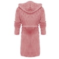 thumbnail image 3 of SHTXOZHI Men's Flannel Robe Warm Fleece HoodedSpa Bathrobe Winter Soft Robes with Pockets, 3 of 4