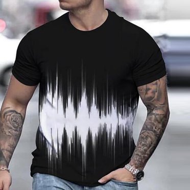 EGNMCR Short Sleeve Shirts for Men Summer Casual Crew Neck T-shirt, Men's Fashion Casual Round Neck Pullover Print Short Sleeve T-shirt Top,