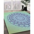 thumbnail image 3 of Ahgly Company Machine Washable Indoor Square Transitional Steel Blue Area Rugs, 8' Square, 3 of 7