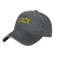 thumbnail image 3 of ZICANCN Peace Text Adjustable Baseball Cap Women , Hats for Men Adult Washed Cotton Denim Baseball Caps Fashion Deep Heather, 3 of 6
