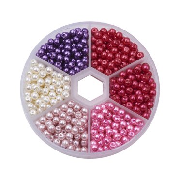 1 Pack of 4mm DIY Round Glass Beads Colorful Beads Cross Stitch Spacer Beads Accessories for DIY Costume Jewelry Making (Mixed Style 4, About 810 Pcs)