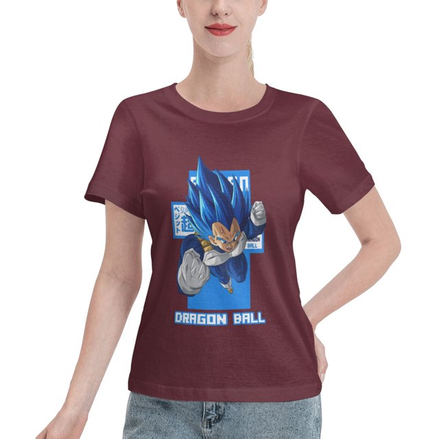 T-Shirt Basique à Manches Courtes pour Femmes Super Saiyan