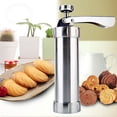 thumbnail image 2 of YOPTOP Cookie Press Stainless Steel Cookie Press Kit Biscuit Maker and Churro Maker Cookie Press Machine with 20 Cookie Discs 4 Nozzles for DIY Biscuit Maker and Decoration, 2 of 10