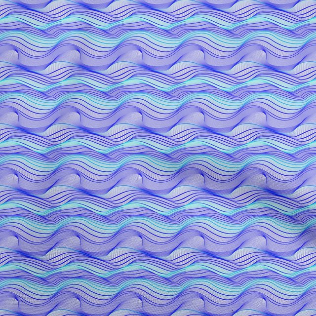 oneOone Cotton Poplin Twill Medium Blue Fabric Abstract Stripe Craft Projects Decor Fabric Printed By The Yard 56 Inch Wide