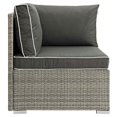 thumbnail image 2 of Modway Fauteuil d'Angle de Patio en Rotin et Tissu, Gris Pâle et Charbon, 2 of 4