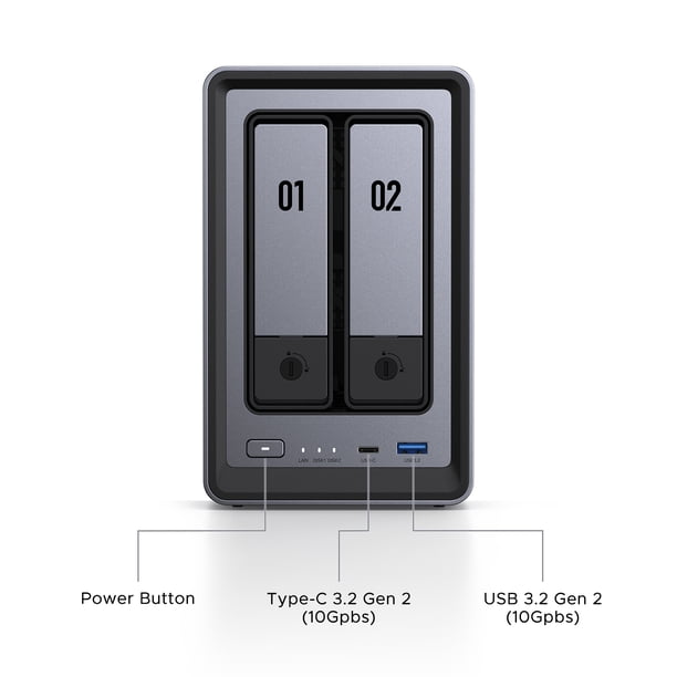 UGREEN NASync DXP2800 2-Bay NAS with Intel 4-Core CPU and 8GB DDR5