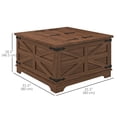 thumbnail image 3 of HOMCOM Coffee Table with Flip Top Hidden Storage, Square Center Table Brown, 3 of 10
