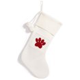 thumbnail image 1 of Christmas Knitted Stocking With Personalised Alphabet Letter Alphabet Decorations Initial White footprint, 1 of 9