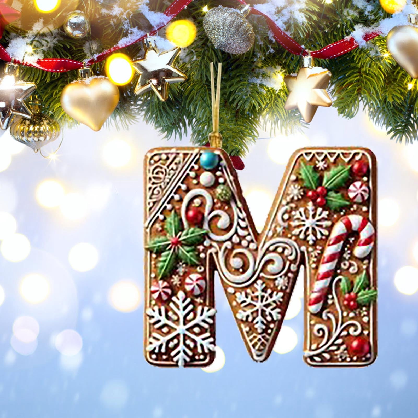 Lisbinx On-Trend Low Spend Christmas Decorations 26 Letters Pendant Ornaments - Personalized DIY Xmas Tree Hanging Decor