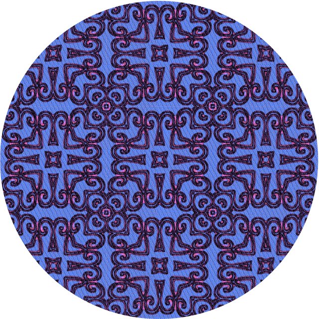 Ahgly Company Tapis d'Intérieur Ronds Transitionnels Lavables à la Machine, Ruban Bleu Bleu, Tapis de Zone, 5 Pieds Rond