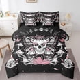 thumbnail image 1 of YST Gothic Skull Bed in a Bag Hippie Butterfly Bedding Set 7pcs, Full, 1 of 4