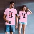 thumbnail image 4 of T-shirts Assortis de la Saint-Valentin pour Couples, Imprimé de Lettres, Col Rond, Mode, Confortable, Coupe Ample, T-Shirt Décontracté Léger, Tunique, Haut Confortable et Doux, Mari Femme, Chandail, Ensembles, Rose, TTG, 4 of 6