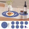 thumbnail image 2 of Ensemble de 7 Napperons Ronds Tressés Durables Résistants à la Chaleur Non Lavables pour Table à Manger et Événements de Vacances, 2 of 3