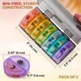 thumbnail image 3 of MEDca Weekly Pill Organizer, 7-Day AM/PM, 2-Pack – Portable Pill Case, Rainbow, 3 of 9
