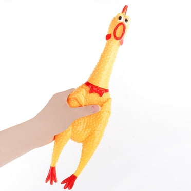 Screaming Chicken Yellow Rubber Squaking Chicken Toy,Rubber Screaming Chicken Toy,Screaming Chicken Dog Toys Yellow Stress Relief Funny Safety Squaking Chicken Toy for Adults Kids [large]