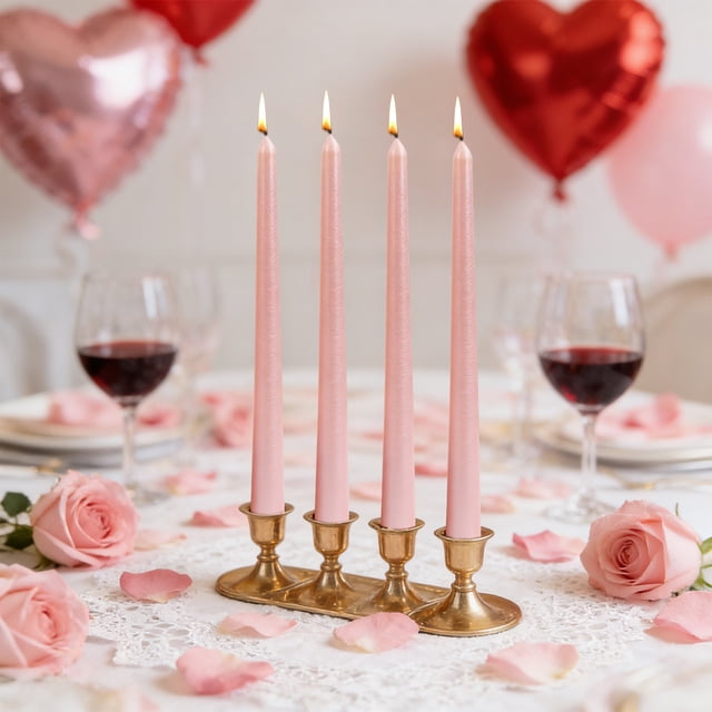 Electroplated Taper Candles for Dining Table Decor, Romantic Wedding Party Centerpiece, Long Dripless Candlesticks, Decorative Wax Candles for Home Decor, Anniversary Valentine's Day Dinner ting