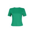 thumbnail image 3 of Wangsaura Womens Crewneck Short Sleeve Ribbed T-Shirt Slim Fit Tops Solid Basic Tee, 3 of 7