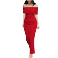 thumbnail image 1 of QIPOPIQ Robes de Cocktail pour Femmes Fête Manches Courtes Tendance Aguichant Sans Bretelles Dos Nu Robe d'Été pour Boîte de Nuit et Sortie Nocturne Haut Tube Robe de Soirée Longue Offres 2023, 1 of 6