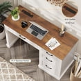 thumbnail image 3 of Vabches Farmhouse Wood 47" Executive Desk, Home Office Computer Desk with Charging Station and File Drawer, 3 of 7
