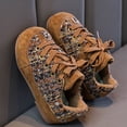 thumbnail image 4 of Dakaela Espadrilles Rétro pour Tout-Petits Garçons Bout Rond à Lacets Course Marche Tennis Chaussures en Suède Uniforme Scolaire Décontractées Richelieus Chaussures Habillées Kaki 8.5, 4 of 7
