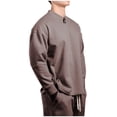 thumbnail image 3 of Birdeem Mens Fashion Casual Pullover Solid Color Long Sleeve Round-Neck Blouses, 3 of 6