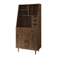 thumbnail image 1 of Walker Edison Belfast 64" Modern Engineered Wood Hutch in Dark Walnut, 1 of 9