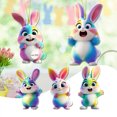 thumbnail image 2 of Ovzne 5-piece Set Of Cute Cartoons Rabbitsss Easter Pendant Decoration Pendant Acrylic Two-dimensional Flat On Clearance, 2 of 8