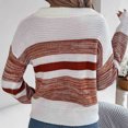 thumbnail image 5 of Yuyuzo Chandails pour Femmes Manches Longues Col en V Rayé Tunique Décontractée Ample, 5 of 5