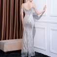 thumbnail image 3 of UPPADA Wedding Guest Dresses for Women One Shoulder Ruched Formal Evening Dress Wrap Ruffle Hem Dress Halter Bodycon Maxi Dress High Waist Party Prom Gown Cocktail Dress Clearance on sale, 3 of 5