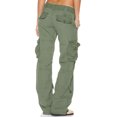 thumbnail image 2 of LUOGENLI Pantalon Décontracté pour Femme Pantalon Rétro Français à Jambe Grand pour Femme Poche Décontracté Ample à Jambe Droite Pantalon de Travail pour Femme Pantalon Habillé Décontracté pour Femme Extensible Vert TP, 2 of 8