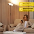 thumbnail image 4 of OUTON Sky LED Torchiere Floor Lamp with Remote Control Super Bright 4 Color Temperature Dimmable Lamp for Living Room, Brown, 4 of 7
