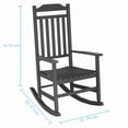 thumbnail image 2 of FICARTS High Back HDPE Outdoor Rocking Chair - All Weather Patio Porch Rocker with 44.92” Height (Black), 2 of 8