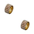 thumbnail image 2 of Maytalsory Bague en Cristal Extensible de Luxe Unique pour Déclaration d'Amour Bague Incrustée à la Mode Dorée 4 Rangées 2Ensemble, 2 of 6