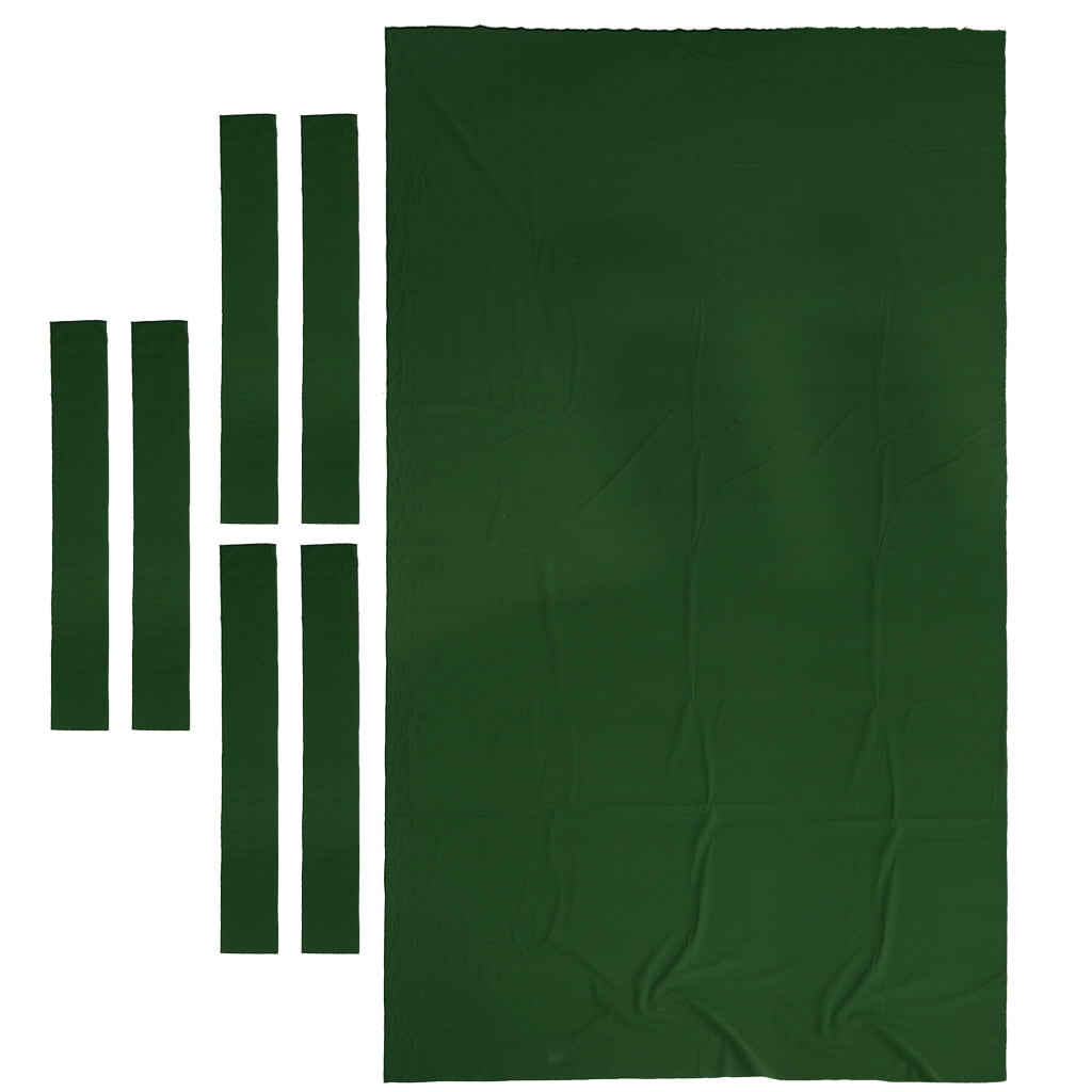 9ft Worsted Pool Table Cloth Billiard Felt with Cushion Strips Bars Green