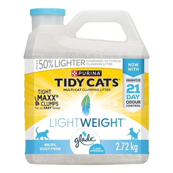 Purina Tidy Cats Light Weight with Glade Clear Springs Multi-Cat, Clumping Litter 2.72 kg