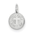 thumbnail image 1 of Charm Disque de Baptême en Argent Sterling Rhodié QC2403 (15mm x 10mm), 1 of 2