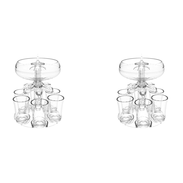 Distributeur de Boissons de Fête 2X avec Ensemble de 12 Verres à Shooter - Distributeur de Liqueur en Acrylique Sans Contact pour Boisson Cidre Cocktail