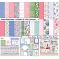 thumbnail image 2 of Inkdotpot Pastel Floral Collection Double,Sided Scrapbook Paper Kit Cardstock 12"x12" Card Making Paper Pack Of With Sticker Sheet - 16 Pages - Pastel Purple, 2 of 4