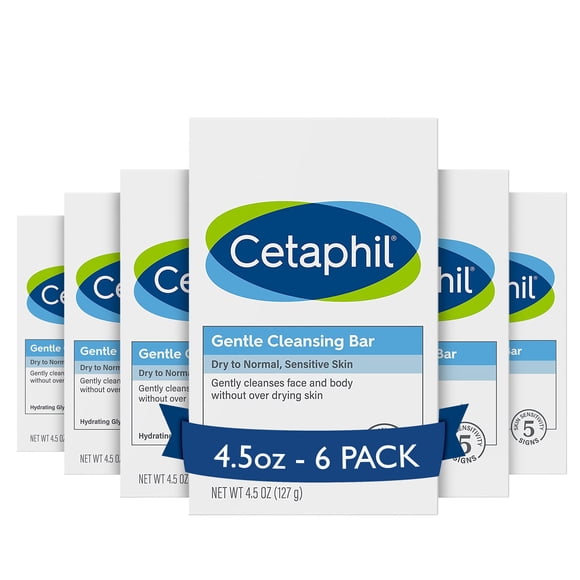Barre Nettoyante Cetaphil Douce 133 ml (Lot de 6) Sèche Sensible