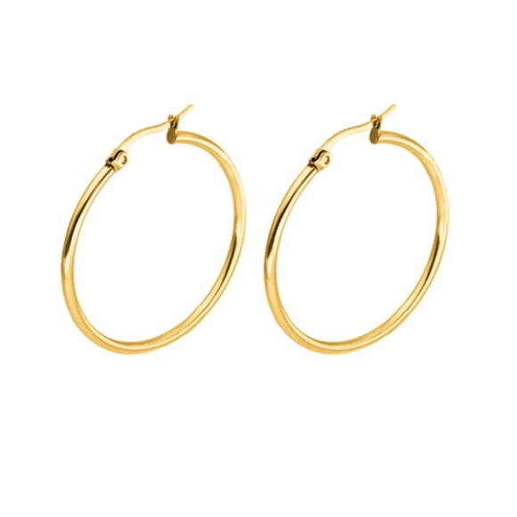 Paris Jewelry 18k Yellow Gold Plated 25mm Hoop Earrings